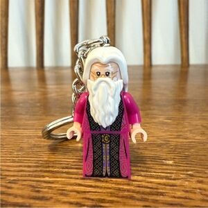Lego Wizard dumbledore Keychain - Pink and White